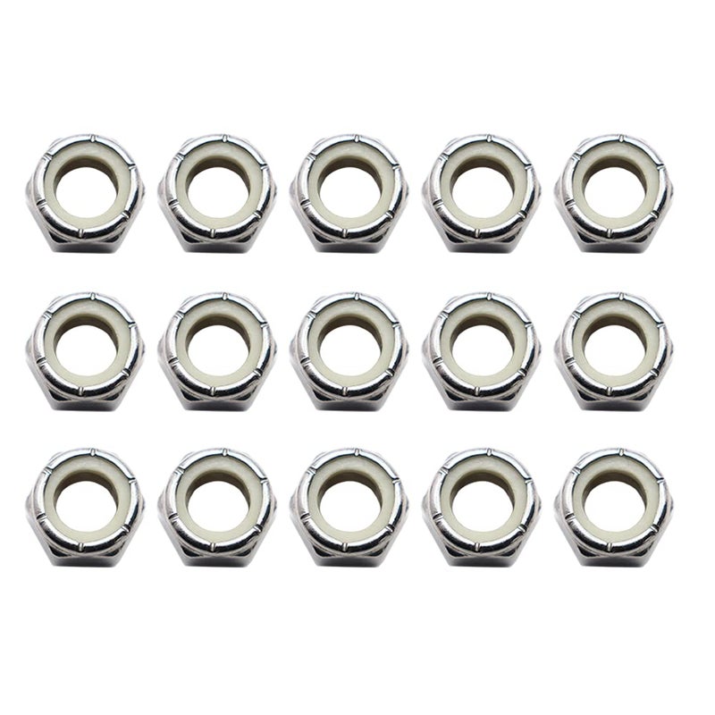 STORMCUBE 3/8"-16 Nylon Insert Hex Lock Nuts 15 Pack 304 Stainless Steel Self-Locking Nylon Lock Nuts Plain Finish for Industrial Construction Fasteners - Image 1